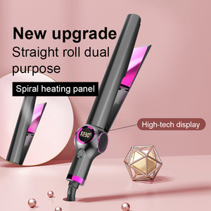 เครื่องหนีบผมทูอินวันแบบ2 In 1,ที่หนีบผมตรงและดัดลอนจอ LCD ทูอินวันบิดได้ง่าย - Product Image 4