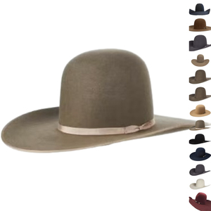 Chất lượng cao sang trọng XXL Fedora unisex người đàn ông da đen rộng vành len cổ điển cao bồi Cowgirl Fedora hàng đầu cảm thấy Mũ cơ thể cho mùa đông - Product Image 4