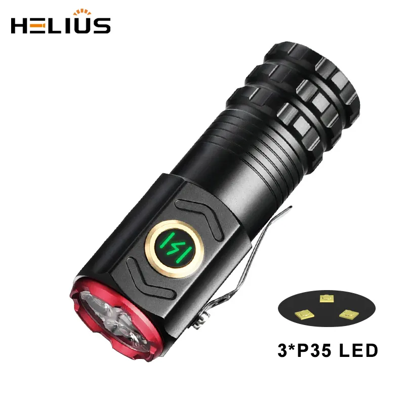 Hot Sale Drei Augen Mini Super Bright Long Shot Outdoor Tragbare Typ-C Wiederauf ladbare kleine Stahl kanone LED-Taschenlampe