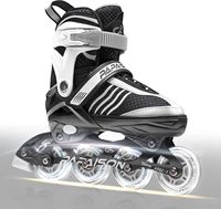 Patins à roulettes en ligne pour garçons, filles et adultes - Chaussures de sport d'extérieur avec roues en PU et roulements ABEC-7