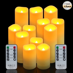 Bougies <span class=keywords><strong>LED</strong></span> étanches IP44 pour usage extérieur, en <span class=keywords><strong>plastique</strong></span>, fonctionnant avec des piles AA, bougies décoratives de jardin, lumière <span class=keywords><strong>LED</strong></span> blanc chaud - Product Image 6