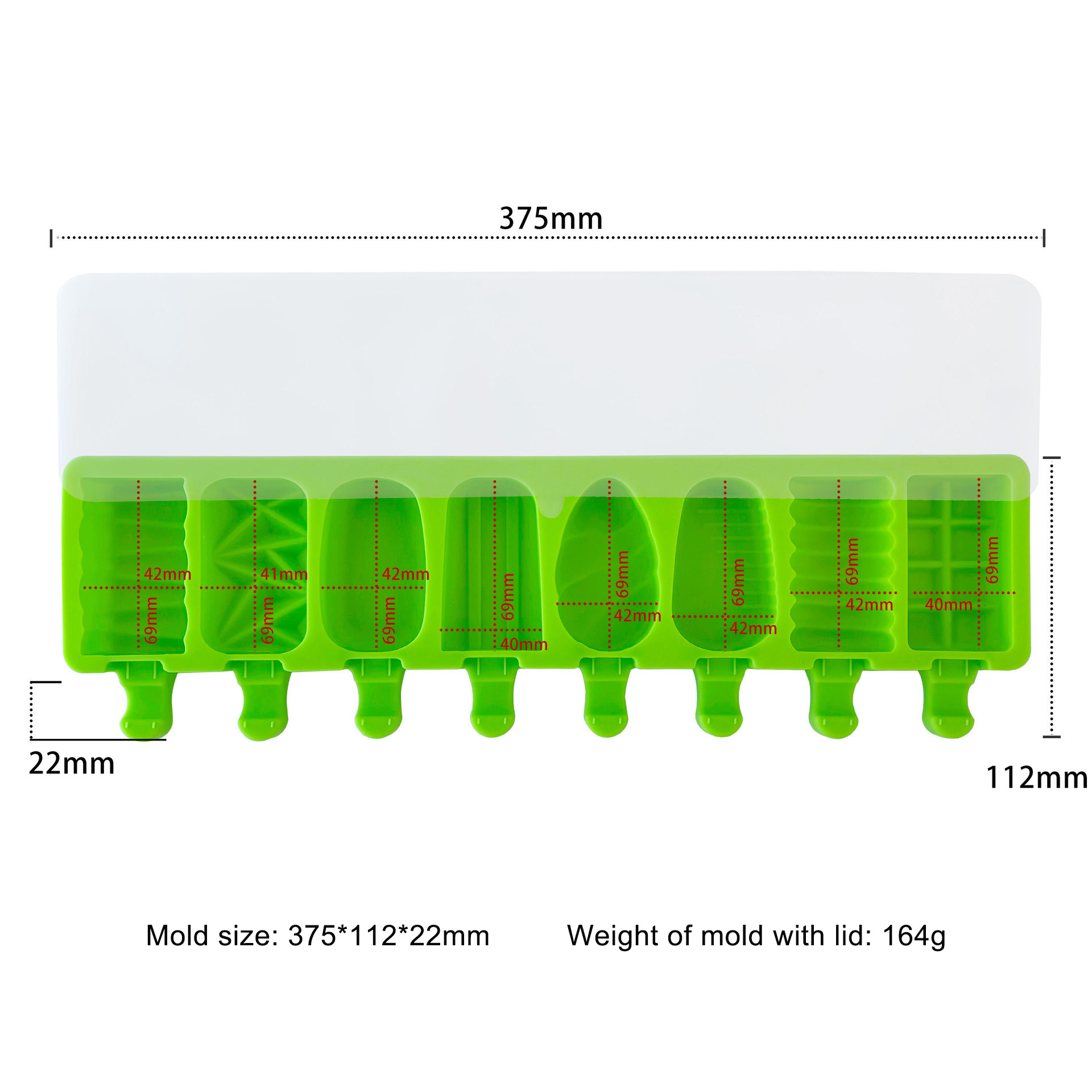 8 Cavity geometric J-360 - Green