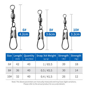 Accessoires de pêche : Clips de connexion pour leurres, Outils de connexion pour leurres de calamar, Émerillons à clip - Product Image 3