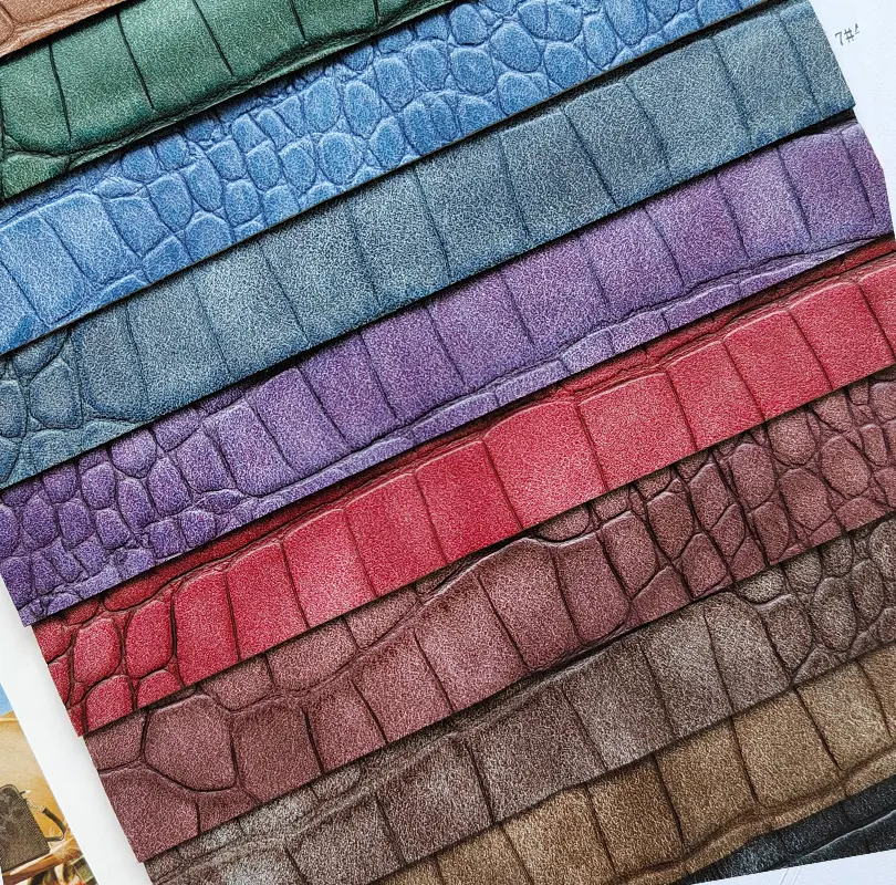 hotsale 2023 embossed crocodile pattern Pu Leather fabric for bags luggage shoes