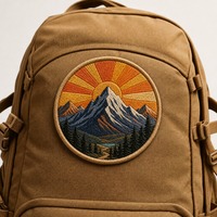 Écussons brodés 3D personnalisés Sunrise Peak thermocollants pour chapeaux, gilets réfléchissants, motifs alphabet, cœur, fleur