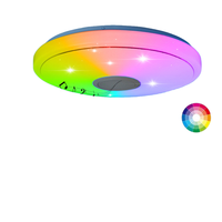 Plafonnier LED intelligent RGB avec haut-parleur Bluetooth, lumière d'ambiance à intensité variable pour la maison, chambre à coucher, salon, télécommande