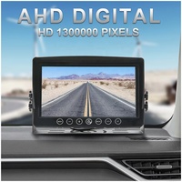 Moniteur de rétroviseur 9 pouces AHD 1080P IPS LCD/TFT avec enregistrement vidéo quadruple, caméra de recul et aide au stationnement, télécommande RGB