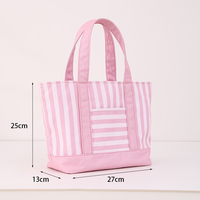 Sac fourre-tout rayé brodé personnalisé, grande capacité, pour femme, portable, pour le shopping, la plage et les activités de plein air, vente en gros