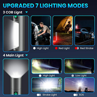 Lampe torche LED zoomable en gros, haute luminosité, rechargeable USB-C, avec crochet magnétique, 7 modes, éclairage de travail, camping, urgence