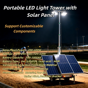 เสาไฟเคลื่อนที่แบบพกพา ใช้พลังงานแสงอาทิตย์ ปรับแต่งได้ตามต้องการ เหมาะสำหรับโครงการไฟส่องสว่างฉุกเฉิน NGO กลางแจ้ง - Product Image 2