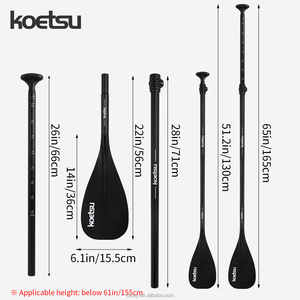 Mái chèo bằng nhôm có thể điều chỉnh koetsu-Hoàn hảo cho <span class=keywords><strong>sup</strong></span>, ván lướt sóng và thuyền Kayak, thích hợp cho người dùng dưới 61inch cm, màu đen - Product Image 2
