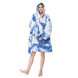 Tie Dye Printed Lazy Clothes Pullover Sudadera con capucha Lazy Sleeping Blanket Outdoor Anti Cold Clothes se puede usar Manta - Product Image 5