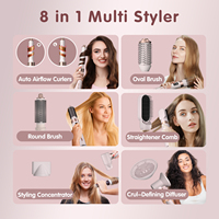 110.000 U/min 8-in-1 Styler Haartrockner Hochgeschwindigkeits-Ein-Schritt-Haartrockner Glätteisen Locken-Haarstyling-Tools Ionen-Heißluftbürste
