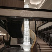 Lustre Colonne en Cristal de Luxe Moderne et Contemporain à LED pour Hôtels, Résidences, Villas, Escaliers et Banquets de Mariage
