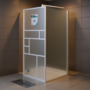 Paroi de douche en verre ESG sans cadre 31,5x76,8 cm, design minimaliste blanc 8 mm - Product Image 2