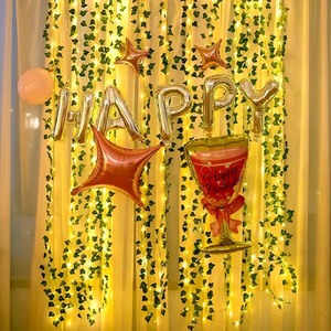 Hojas de hiedra artificiales, plantas, cadena de luces de vid, paisaje colgante, Patio, césped, balcón, terraza, adorno de jardín, Luz - Product Image 5