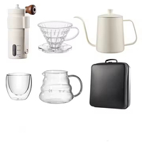 Ensemble de filtres à café V-60 réutilisables en acier inoxydable avec un design moderne et épuré, ensemble de préparation de café portable pour les voyages