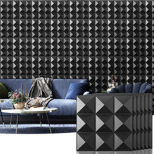 Modern 3D Geometrik Ahşap Desenli PVC Duvar Paneli Dayanıklı Su Geçirmez İç ve Dış Mekan Villa Yatak Odası Ev Resepsiyon Salonu Oturma Odası Spor Salonu - Product Image 2