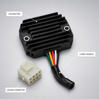 Motorcycle Rectifier Regulator GY6 12V 5 Wires Voltage Regulator Universal Fit for Scooter a Grade Replacement Parts