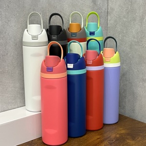 Bouteille d'eau isotherme en acier inoxydable à double paroi classique de 24 oz avec logo personnalisé, sans BPA, pour le sport et les voyages, avec paille - Product Image 2
