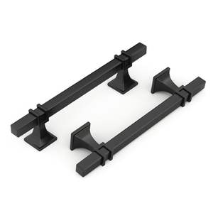 Pied de base en alliage de zinc solide carré noir poignées de cuisine poignées de meubles pour armoire à tiroirs armoire - Product Image 1