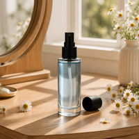 Flacon de sérum en verre cylindrique de haute qualité, personnalisable, finition mate, rechargeable, avec bouton poussoir métallique, emballage cosmétique