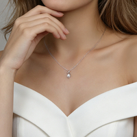 Collier en argent sterling S925 Moyu Jewelry, pendentif en argent avec pierre de naissance pour femme, collier en forme de larme, amour infini