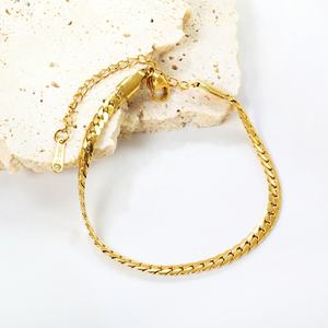 Pulseras de Cadena Gruesa de Acero Inoxidable 316L, Chapadas en Oro de 18K, Estilo Cubano, para Hombre y Mujer, Venta al Por Mayor - Product Image 3