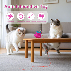 Jouet laser interactif pour animaux de compagnie rechargeable par USB, base oscillante, pointeur laser rotatif automatique à 360 degrés, gyroscopique - Product Image 3
