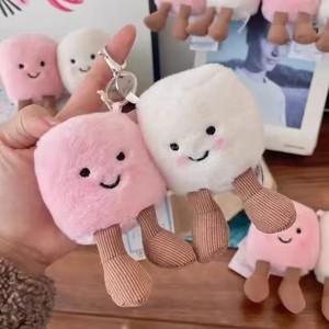 Gelée de chat amusant guimauve porte-clés barbe à papa <span class=keywords><strong>deux</strong></span> tons mignon doux <span class=keywords><strong>deux</strong></span> tons porte-clés sac en peluche poupée voiture pendentif cadeaux de vacances - Product Image 3