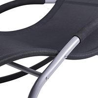 Chaise longue de jardin moderne et relaxante en tube de fer avec coussin d'appui-tête amovible, chaise à bascule incurvée pour patio extérieur