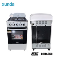 Cuisinière à gaz 4 brûleurs Xunda, fournisseur d'or en Chine, avec four à pizza, prix compétitif, cuisinière à gaz encastrable ou autoportante