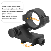 Support de tube optique Bowei Quick Flip To Side 30 mm, support de hauteur centrale 36 mm pour viseur point rouge avec base multi-creuses 20 mm