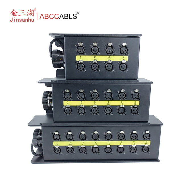 ABCCABLS 8 12 16 Channel Audio Stage Box Multi Ch 25 37 54 Pin Audio Snake Detachable Xlr Stage Box for Live Sound and Studio