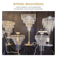Arbre de Noël Carré en Acrylique et Cristal Doré et Argenté, Luminaire LED à Changement de Lumière, Décoration de Centre de Table de Mariage
