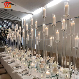 เชิงเทียนแต่งงานทรงหรูหรา สีทองใส วัสดุโลหะ ดีไซน์กระจก 6 แขน ขนาด 130 ซม. หรือสั่งทำตามขนาด - Product Image 6