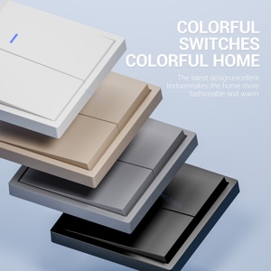 Interrupteur <span class=keywords><strong>2</strong></span> groupes standard euro avec voyant lumineux Panneau PC moderne à texture noire mate 220V-250V pour alimentation US/EU - Product Image 2