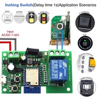 Module d'interrupteur intelligent WiFi SLS Tuya, télécommande RF433, 1 canal, relais 10A DC7-32V, portée 200m, compatible Alexa/Google Home pour la maison