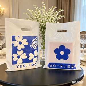 Bolsas de plástico al por mayor con asas troqueladas resistentes y logotipo personalizado para minoristas - Product Image 2