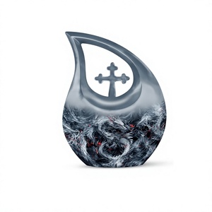 Urna de cremación maestra de dragón con lágrima de aluminio para cenizas, recuerdo decorativo, urna para adultos con bolsa de terciopelo gratis - Product Image 1