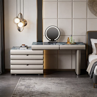 Commode de maquillage multifonction-Vanité éclairée par LED, mobilier de chambre à coucher moderne pour la maison, l'hôtel ou
