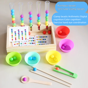 Ingrosso su misura per la <span class=keywords><strong>matematica</strong></span> giochi di perline di classificazione dei colori Montessori gioco interattivo di coordinazione dell'occhio della mano - Product Image 4