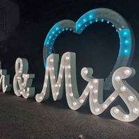 Lettres géantes lumineuses OEM personnalisables de 4 pieds, enseignes à ampoules, enseigne 'Love', boîte d'affichage publicitaire extérieure