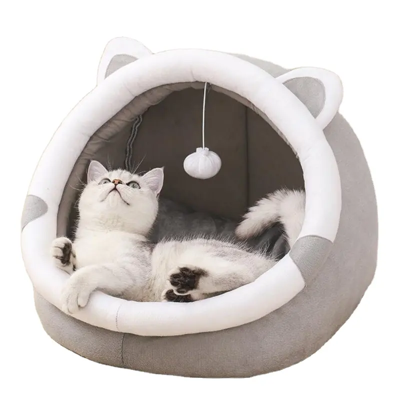 2023 도매 빨 럭셔리 대형 편안한 코튼 빨 고양이 개 게임 홈 애완 동물 텐트 하우스 애완 동물 고양이 동굴 침대