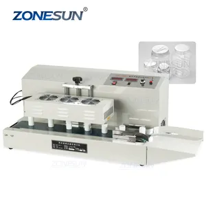 Zonesun bán tự động bóng bán dẫn không khí-làm mát máy tính để bàn điện từ liên tục cảm ứng niêm phong máy cho chai nhựa