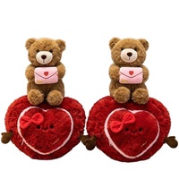 Ensemble d'ours en peluche Cœur d'amour et Lettre d'amour - Couleurs et motifs personnalisables, jouets en peluche personnalisés pour cadeaux de la Saint-Valentin