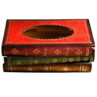 लकड़ी के ऊतक बॉक्स रेट्रो यूरोपीय-शैली सिमुलेशन पुस्तक हाथ से पेंट पुस्तक के आकार का ऊतक ट्यूब कला कागज बॉक्स रेस्तरां सजावट
