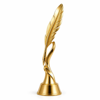 Trophée Figurine en Or Poli Écologique avec Design Arbre en Cristal et Globe, Impression UV, Récompense Métallique pour Cérémonie de Remise des Prix