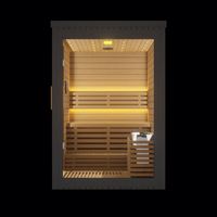 Kamar Sauna tradisional 2-4 orang, ruang Sauna dalam ruangan kayu Solid ruang Suana dengan kompor Sauna pemanas