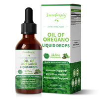 Huile d'origan liquide à usage oral, gouttes d'huile de nigelle, vitamine E - Améliore la digestion, renforce le système immunitaire, santé intestinale, 12,5 mg par